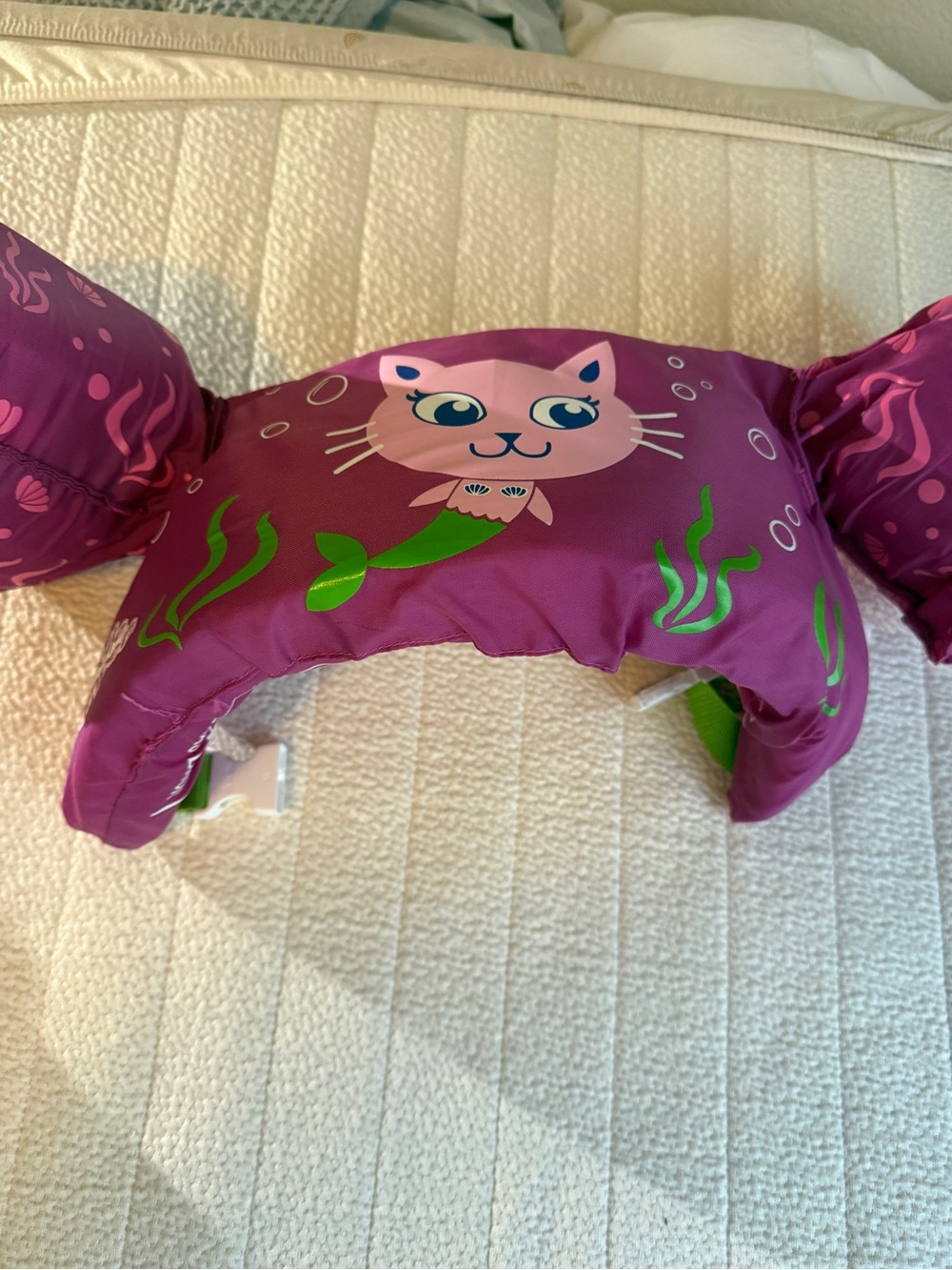 Puddle Jumper Kids Inflatable Swim Vest with Cat Mermaid Design - Purple & Pink